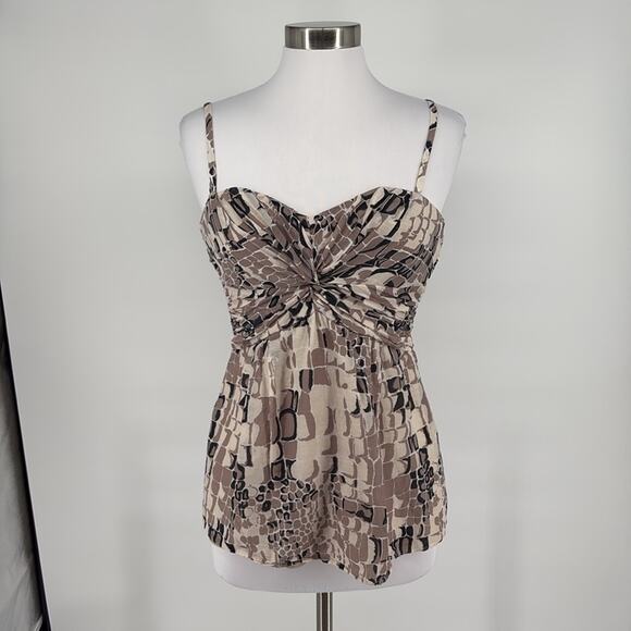 Nanette Lepore Women’s Snakeskin Print Cotton Silk Cami Top Removable Straps 4 - Picture 13 of 13